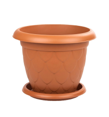 Omnipazar SO-D010 Damla Desen Tabaklı Saksı Takımı 25 Litre No:10 Kiremit (108)