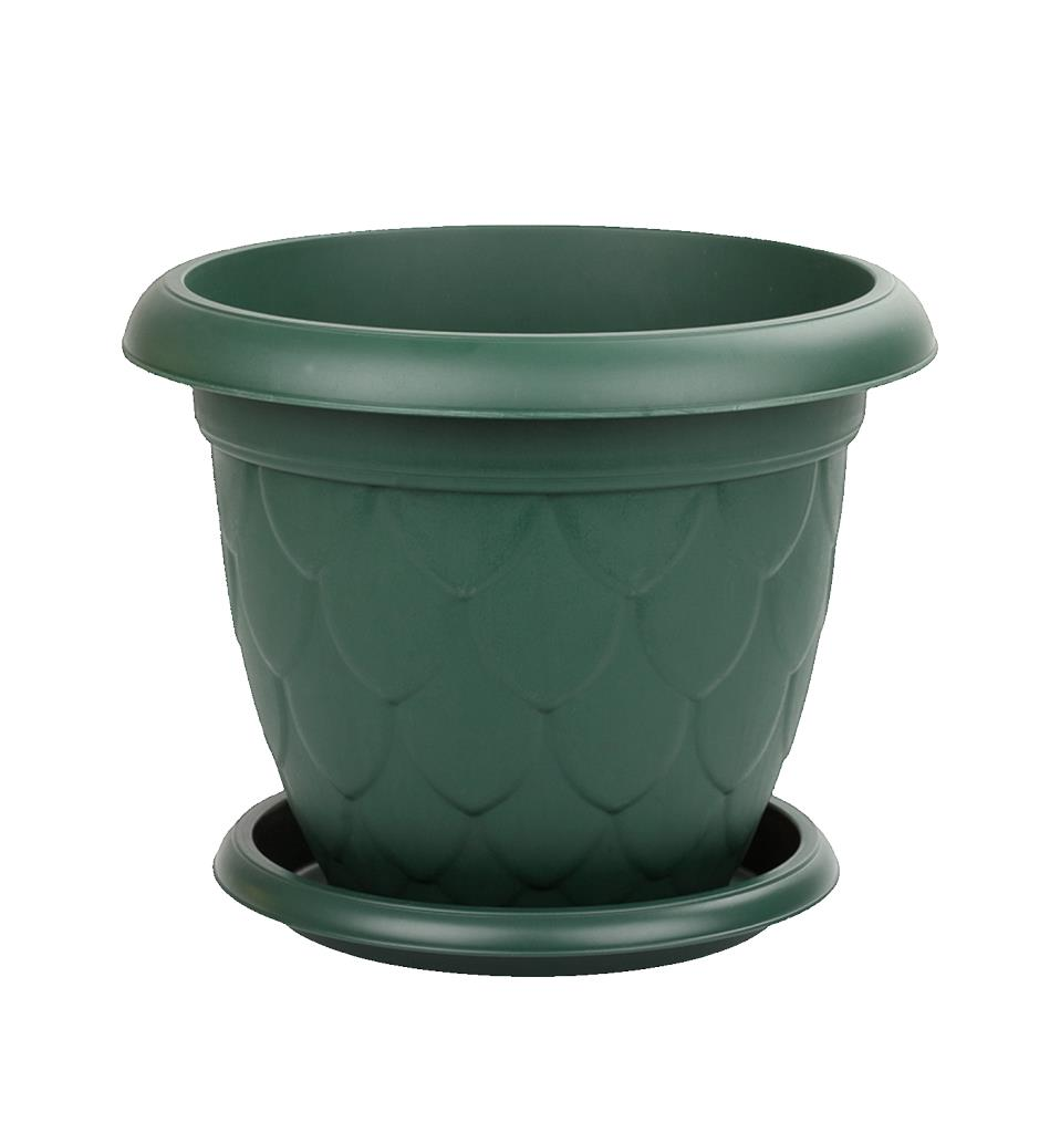 Omnipazar SO-D010 Damla Desen Tabaklı Saksı Takımı 25 Litre No:10 YEŞİL
