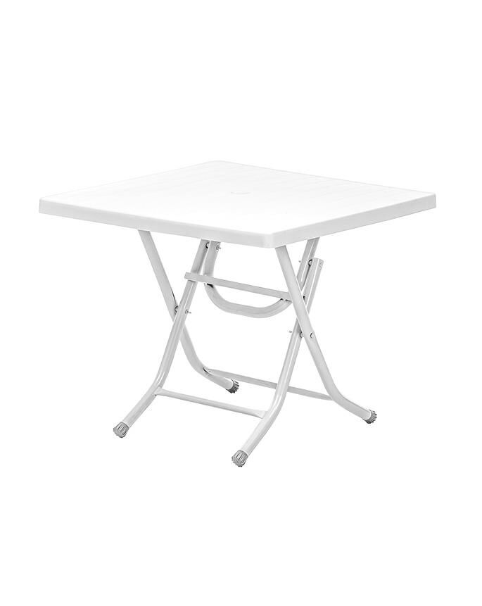 Omnipazar SY-2572 Beyaz Kare Plastik Katlanır Masa 80x80cm