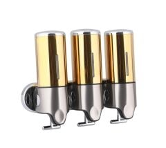Omnipazar Xinda GS500T Gold Üçlü Manuel Sıvı Sabunluk Paslanmaz Çelik 3x500ml