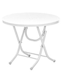 Omnipazar SY-2552 Beyaz Yuvarlak Katlanır Masa 90x72 cm 32445