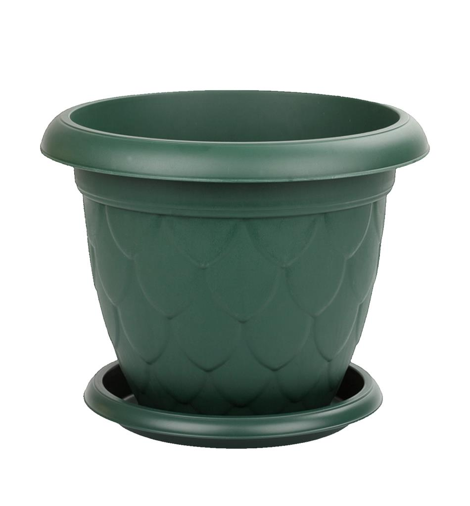 Omnipazar SO-D011 Damla Desen Tabaklı Saksı Takımı 37 Litre No:11 YEŞİL