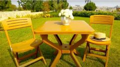 Omnipazar MT-GF235 Prima Isola Plastik Kare Bahçe Balkon Masa 70x70 cm