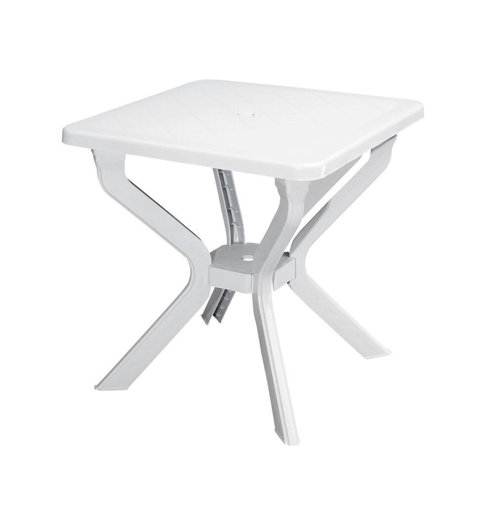Omnipazar MT-GF235 Prima Isola Plastik Kare Bahçe Balkon Masa 70x70 cm Beyaz