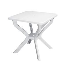 Omnipazar MT-GF235 Prima Isola Plastik Kare Bahçe Balkon Masa 70x70 cm Beyaz