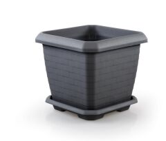 Omnipazar SO-HK04 Hisar Kare Tabaklı Saksı 44 lt No 4 Antrasit (116)