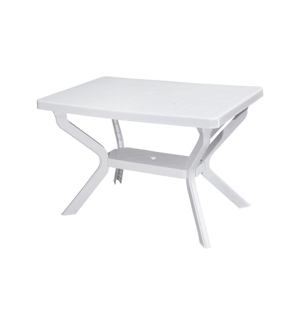 Omnipazar MT-GF240 Prima Roccia Plastik Dikdörtgen Bahçe Balkon Masa 70x110 cm Beyaz