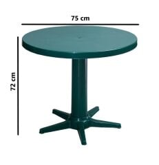 Omnipazar MT-GF205 Prima Rose Plastik Yuvarlak Bahçe Balkon Masa Ø75 cm