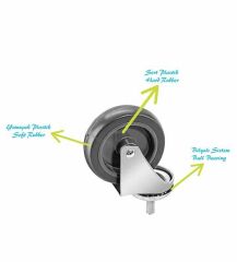 Omnisoft UCTM TK720 Tek Kovalı Krom Taşıyıcı Plastik Pres Temizlik Arabası