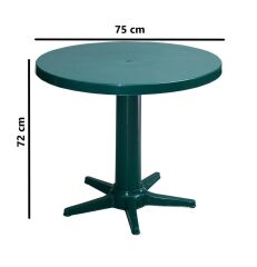 Omnipazar MT-GF205 Prima Rose Plastik Yuvarlak Bahçe Balkon Masa Ø75 cm YEŞİL