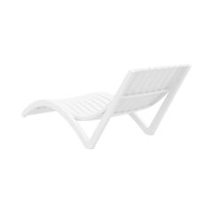 Omnipazar TRK-087 Siesta Minderli Yastıklı Lüks Ergonomik Slim Şezlong Beyaz