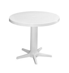 Omnipazar MT-GF205 Prima Rose Plastik Yuvarlak Bahçe Balkon Masa Ø75 cm Beyaz