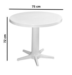 Omnipazar MT-GF205 Prima Rose Plastik Yuvarlak Bahçe Balkon Masa Ø75 cm Beyaz