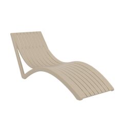 Omnipazar TRK-087 Siesta Minderli Yastıklı Lüks Ergonomik Slim Şezlong Kum Gri