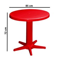 Omnipazar MT-GF206 Prima Luce Plastik Yuvarlak Bahçe Balkon Masa Ø85 cm