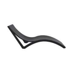 Omnipazar TRK-087 Siesta Minderli Yastıklı Lüks Ergonomik Slim Şezlong Siyah 2'li Set