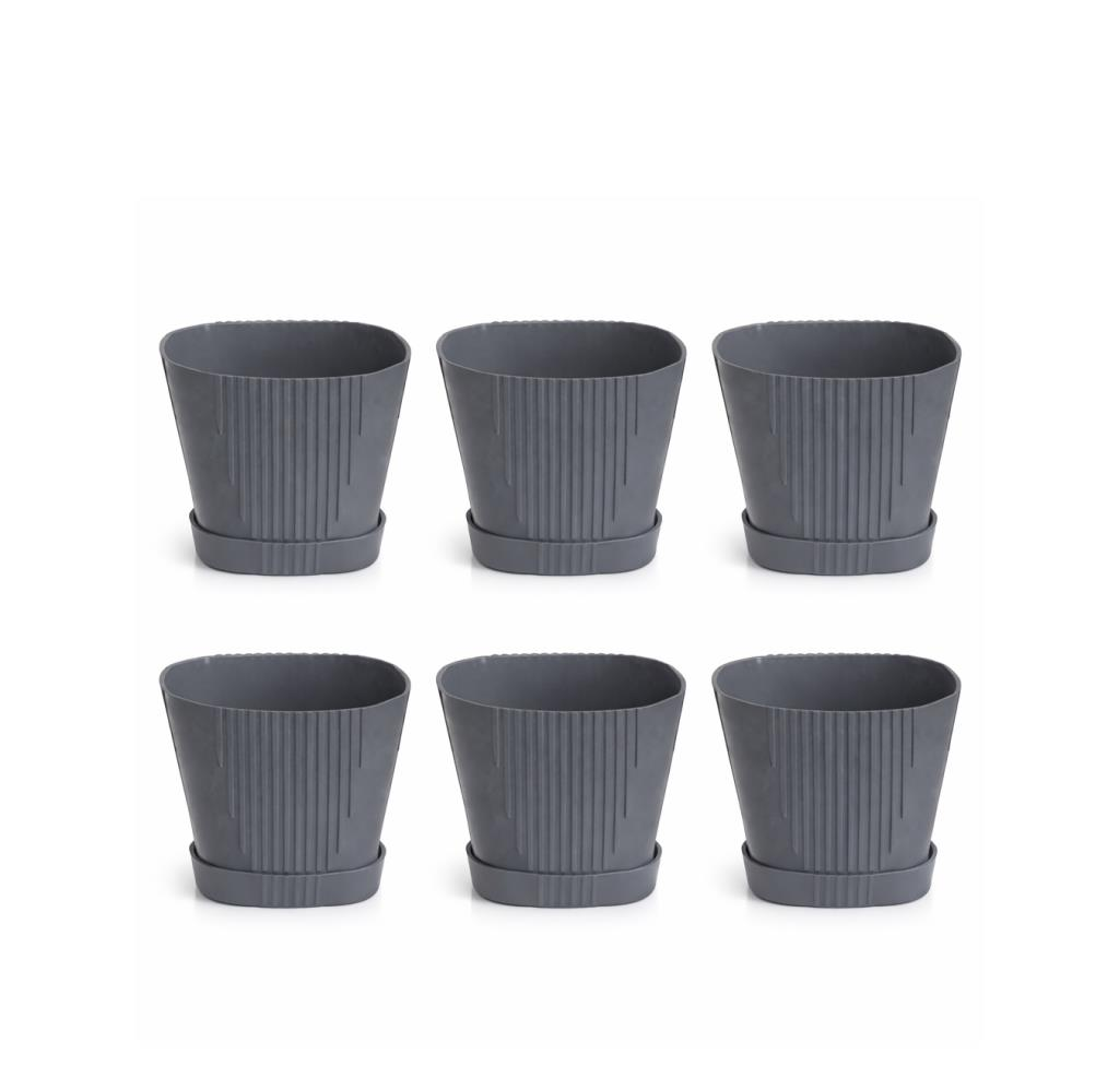 SO-ZB01 Zambak Plastik Dekoratif Saksı 0.8 Lt No:1 Antrasit 6 Adet