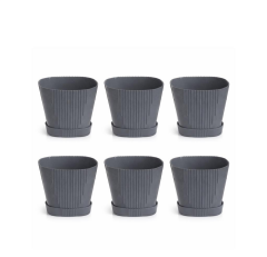 SO-ZB01 Zambak Plastik Dekoratif Saksı 0.8 Lt No:1 Antrasit 6 Adet