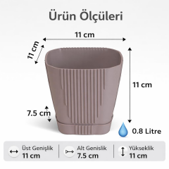 SO-ZB01 Zambak Dekoratif Plastik Saksı 0.8 Lt No:1 Mocha 6 Adet