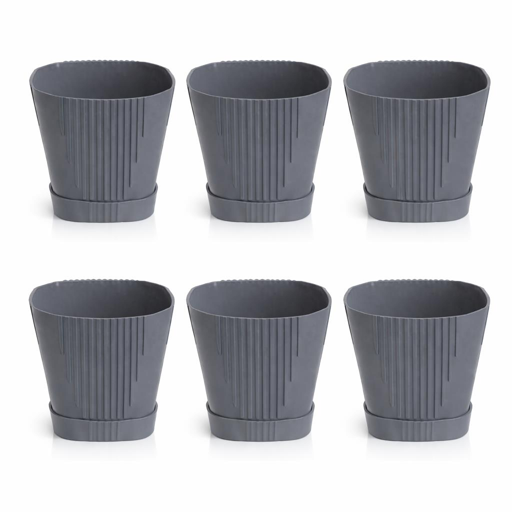 SO-ZB05 Zambak Dekoratif Plastik Saksı 8.8 Litre No:5 Antrasit 6 Adet