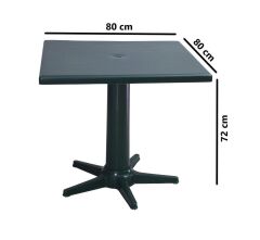 Omnipazar MT-GF211 Prima Panda Plastik Kare Bahçe Balkon Masa 80x80 cm