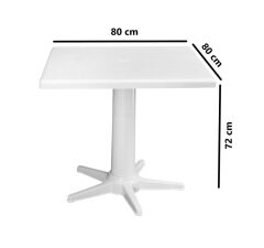 Omnipazar MT-GF211 Prima Panda Plastik Kare Bahçe Balkon Masa 80x80 cm