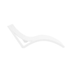 Omnipazar TRK-087 Siesta Minderli Yastıklı Lüks Ergonomik Slim Şezlong Beyaz 2'li Set