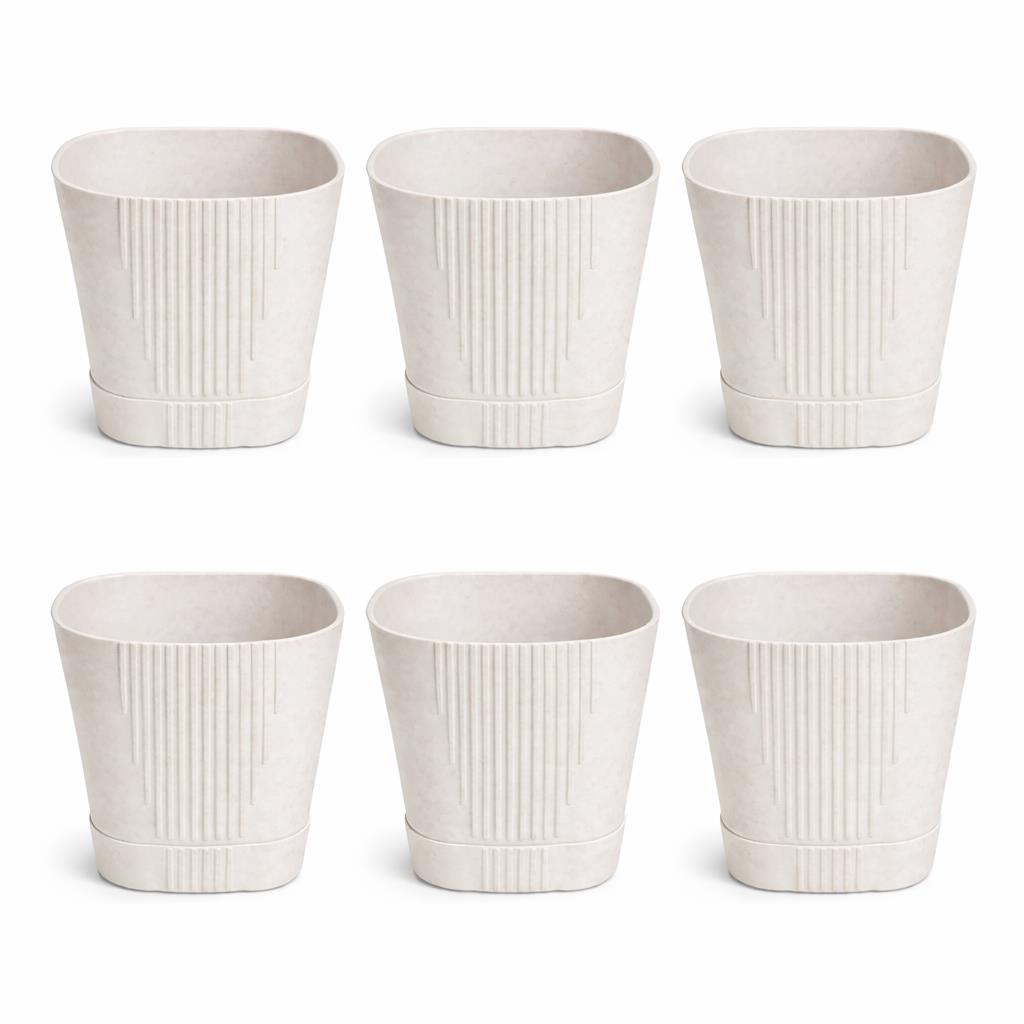 SO-ZB05 Zambak Dekoratif Plastik Saksı 8.8 Litre No:5 Kirli Beyaz 6 Adet