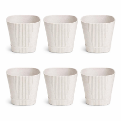 SO-ZB05 Zambak Dekoratif Plastik Saksı 8.8 Litre No:5 Kirli Beyaz 6 Adet