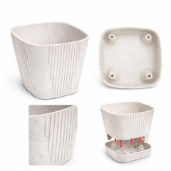 SO-ZB05 Zambak Dekoratif Plastik Saksı 8.8 Litre No:5 Kirli Beyaz 6 Adet