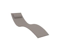 Omnipazar TRK-087 Siesta Minderli Yastıklı Lüks Ergonomik Slim Şezlong Kum Gri 2'li Set