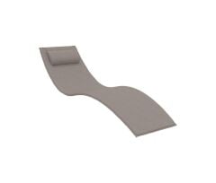 Omnipazar TRK-087 Siesta Minderli Yastıklı Lüks Ergonomik Slim Şezlong Kum Gri 2'li Set
