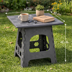 Omnipazar SO-PS02 Portatif Plastik Katlanır Sehpa No:2 Büyük Boy Antrasit