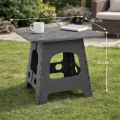 Omnipazar SO-PS01 Portatif Plastik Katlanır Sehpa No:1 Küçük Boy Antrasit