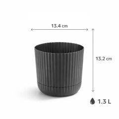 KRS-261 Zeraf Dekoratif Tabaklı Saksı Takımı 1.3 Lt No:1 Antrasit 6 Adet