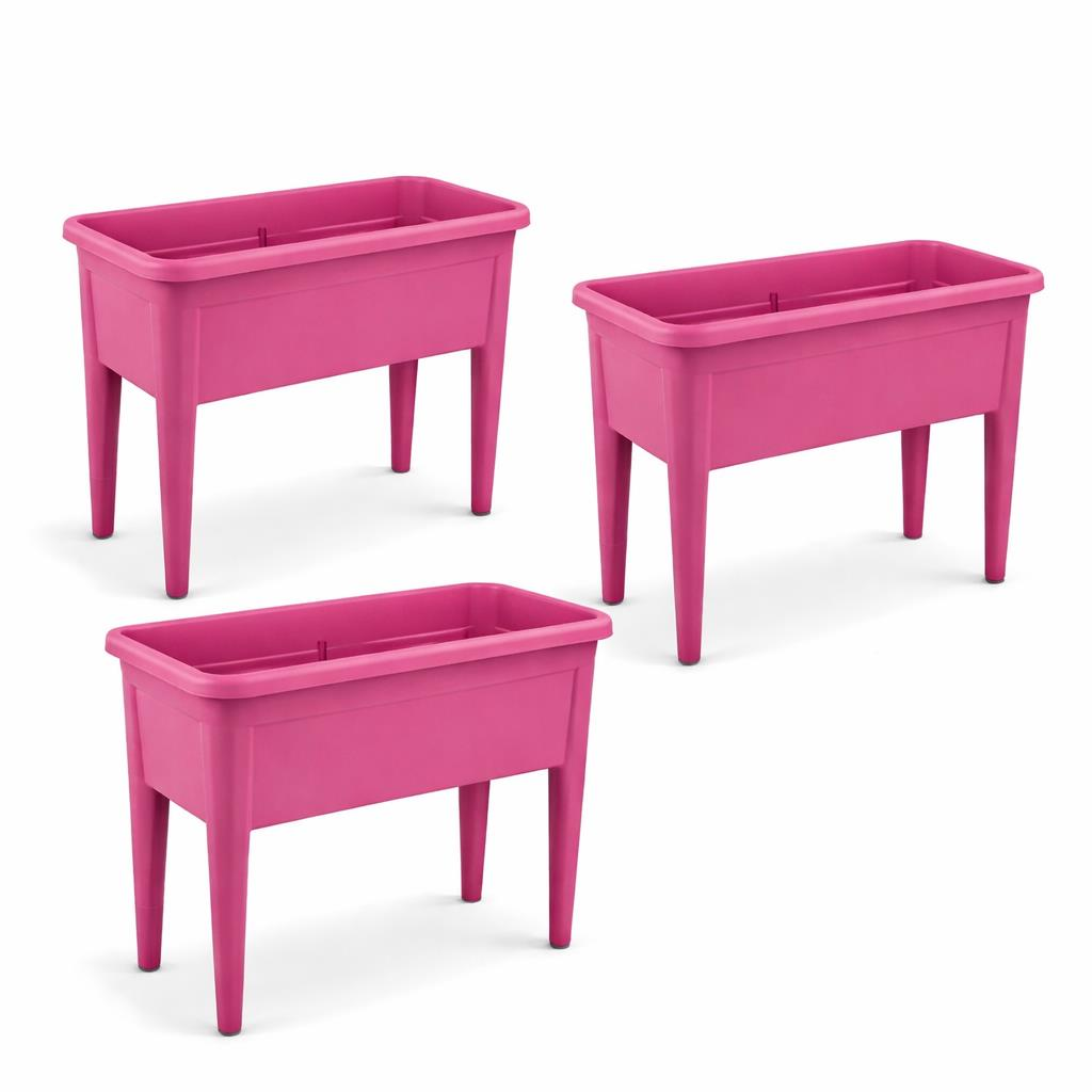 SO-AB03 Ayaklı Bahçe Plastik Yetiştirme Saksı Takımı 60 Lt Vişne 3 Adet