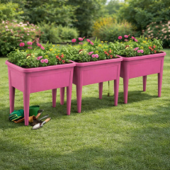 SO-AB03 Ayaklı Bahçe Plastik Yetiştirme Saksı Takımı 60 Lt Vişne 3 Adet