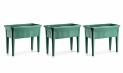 SO-AB03 Plastik Ayaklı Bahçe Yetiştirme Saksı Takımı 60 Lt Yeşil 3 Adet