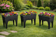 SO-AB02 Dekoratif Ayaklı Bahçe Yetiştirme Saksı 60 Lt No:2 Antrasit 3 Adet