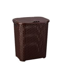 Omnipazar SY-4626 Plastik Küçük Hasır Desen Kirli Çamaşır Sepeti