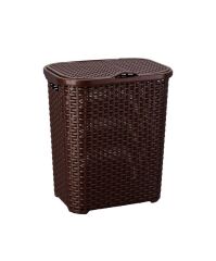 Omnipazar SY-4626 Plastik Küçük Hasır Desen Kirli Çamaşır Sepeti