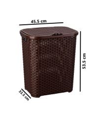 Omnipazar SY-4626 Plastik Küçük Hasır Desen Kirli Çamaşır Sepeti