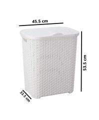 Omnipazar SY-4626 Plastik Küçük Hasır Desen Kirli Çamaşır Sepeti