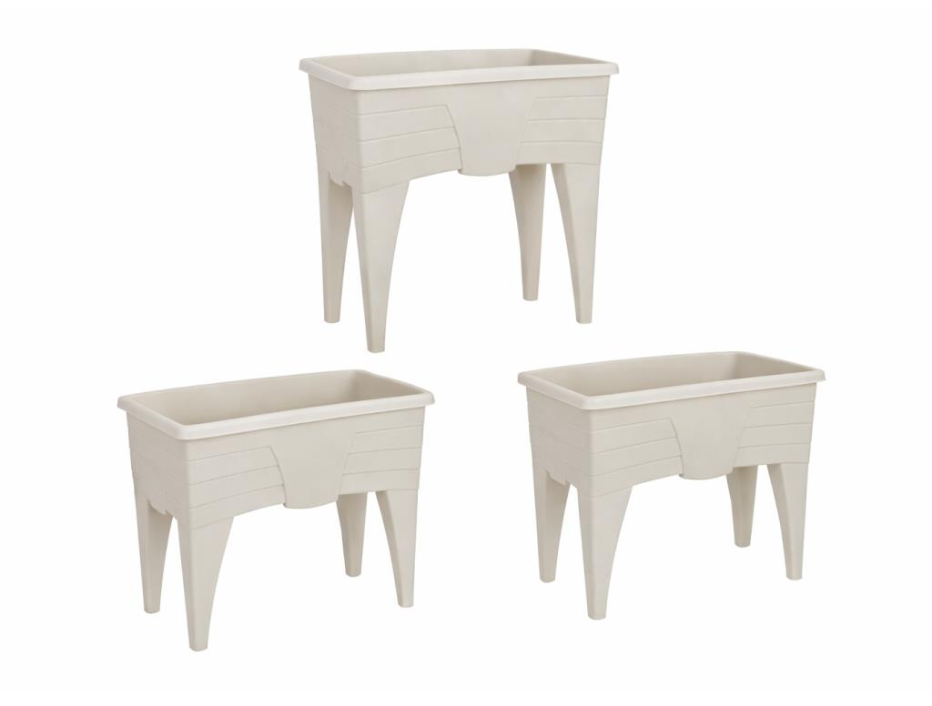 SO-AB02 Dekoratif Ayaklı Bahçe Yetiştirme Saksı 60 Lt No:2 Kirli Beyaz 3 Adet