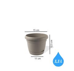 Omnipazar KRS-341 Dekoratif İnci Bitki Çiçek Saksı Takımı 1.1 Litre No 1 Kahverengi