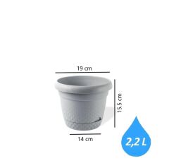 Omnipazar KRS-342 Dekoratif İnci Bitki Çiçek Saksı Takımı 2.2 Litre No 2 Gri