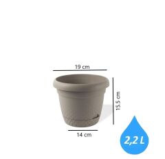 Omnipazar KRS-342 Dekoratif İnci Bitki Çiçek Saksı Takımı 2.2 Litre No 2 Kahverengi