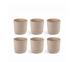 KRS-261 No:1 Zeraf Dekoratif Tabaklı Saksı Takımı 1.3 Lt Bej 6 Adet