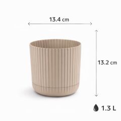 KRS-261 No:1 Zeraf Dekoratif Tabaklı Saksı Takımı 1.3 Lt Bej 6 Adet