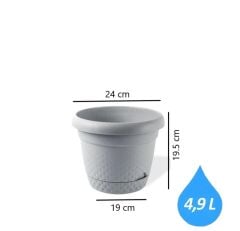 Omnipazar KRS-343 Dekoratif İnci Bitki Çiçek Saksı Takımı 4.9 Litre No 3